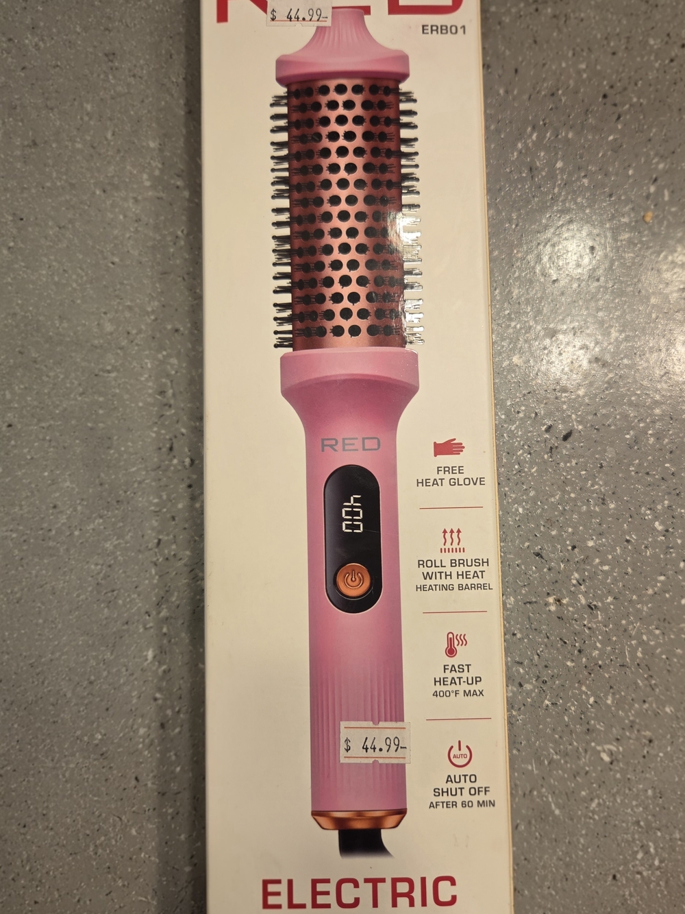 RED Pink Electric Round Heated Styling Brush